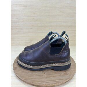 Georgia Giant Brown Leather Slip On Romeo Work Shoes Womens Size 6.5